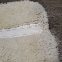 Quilt Sheepskin Half Pad *vgc, clean, clumpy, mnr hair, stains, dingy