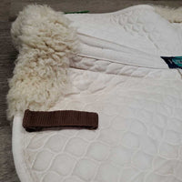 Quilt Sheepskin Half Pad *vgc, clean, clumpy, mnr hair, stains, dingy
