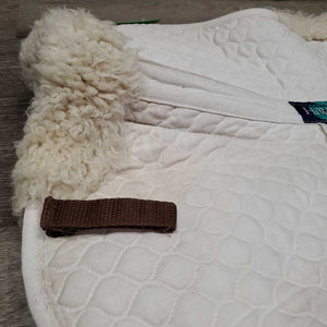 Quilt Sheepskin Half Pad *vgc, clean, clumpy, mnr hair, stains, dingy
