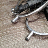 POW Spurs, Narrow Leather Spur Straps *gc, v.rubbed, peeled, scratches, widened, clean
