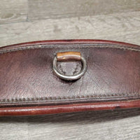 Padded Leather Girth, 2x els *gc, mnr stretched, dirt & hair, older, creases?cracks