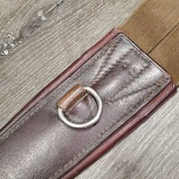 Padded Leather Girth, 2x els *gc, mnr stretched, dirt & hair, older, creases?cracks