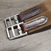 Padded Leather Girth, 2x els *gc, mnr stretched, dirt & hair, older, creases?cracks