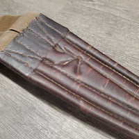 Padded Leather Girth, 2x els *gc, mnr stretched, dirt & hair, older, creases?cracks