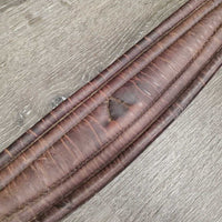 Padded Leather Girth, 2x els *gc, mnr stretched, dirt & hair, older, creases?cracks
