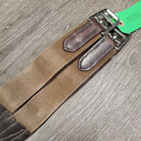 Padded Leather Girth, 2x els *gc, mnr stretched, dirt & hair, older, creases?cracks
