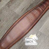 Narrow Thick Padded Leather Girth, els *vgc, mnr hair, dirt, scuffs & gunk
