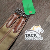 Narrow Thick Padded Leather Girth, els *vgc, mnr hair, dirt, scuffs & gunk
