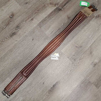 Narrow Thick Padded Leather Girth, els *vgc, mnr hair, dirt, scuffs & gunk

