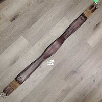 Leather Girth, 2x els *vgc, clean, mnr hair, dirt, scuffs, residue & paint?