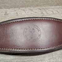 Leather Girth, 2x els *vgc, clean, mnr hair, dirt, scuffs, residue & paint?