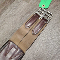 Leather Girth, 2x els *vgc, clean, mnr hair, dirt, scuffs, residue & paint?