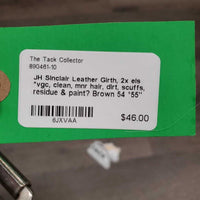 Leather Girth, 2x els *vgc, clean, mnr hair, dirt, scuffs, residue & paint?