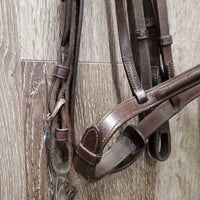 Vespucci Rsd Padded Bridle, Buckles, Braided Reins *gc, mismatched, clean, rubs, dusty, scrapes, faded, xholes, twisted reins
