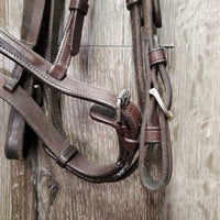 Vespucci Rsd Padded Bridle, Buckles, Braided Reins *gc, mismatched, clean, rubs, dusty, scrapes, faded, xholes, twisted reins
