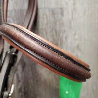 Vespucci Rsd Padded Bridle, Buckles, Braided Reins *gc, mismatched, clean, rubs, dusty, scrapes, faded, xholes, twisted reins
