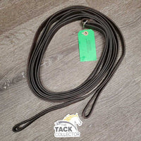 Pr Leather Draw Reins, Leather Loop Ends *gc, clean, stiff, bent, creases, mnr film?residue
