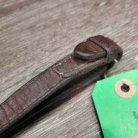 Pr Leather Draw Reins, Leather Loop Ends *gc, clean, stiff, bent, creases, mnr film?residue
