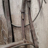Rsd Bridle, Clinker Browband, Braided Reins *gc/fair, dirty, stiff, xholes, creases, rubs
