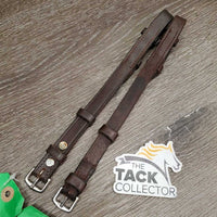 2 Leather Cheek Pieces *gc, mismatched buckles & lengths, clean, dry, 1 repaired
