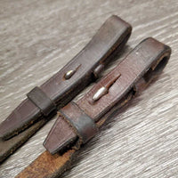 2 Leather Cheek Pieces *gc, mismatched buckles & lengths, clean, dry, 1 repaired
