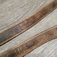 v.Thick Nylon Lined Stirrup Leathers *gc/fair, rubs, dents, dry, stiff, twists, scrapes, xtra holes, undone stitching
