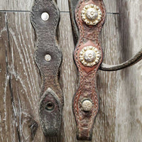 Soft Western Headstall, Conchos, 2 Screws *gc, dirty, stained, loose keepers
