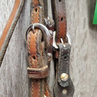 Soft Western Headstall, Conchos, 2 Screws *gc, dirty, stained, loose keepers
