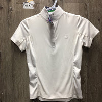 SS Show Shirt, 1/4 Snap up, snap collar *vgc, mnr stains, shrunk?
