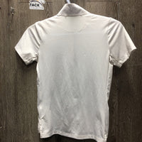 SS Show Shirt, 1/4 Snap up, snap collar *vgc, mnr stains, shrunk?
