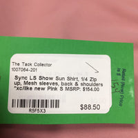 LS Show Sun Shirt, 1/4 Zip up, Mesh sleeves, back & shoulders *xc/like new
