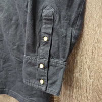 3/4 Sleeve Polo Shirt, 1/3 Button Up *gc, faded, mnr hair, crinkled collar
