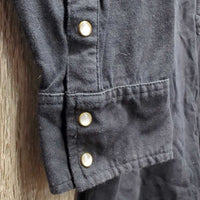 3/4 Sleeve Polo Shirt, 1/3 Button Up *gc, faded, mnr hair, crinkled collar
