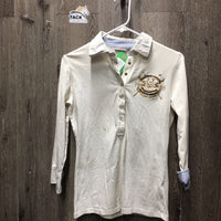 Hvy LS Polo Shirt, 1/2 Snap Up *vgc, rubs, seam puckers, older?