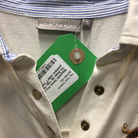 Hvy LS Polo Shirt, 1/2 Snap Up *vgc, rubs, seam puckers, older?
