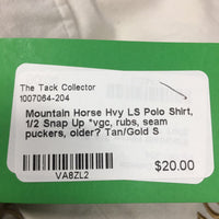 Hvy LS Polo Shirt, 1/2 Snap Up *vgc, rubs, seam puckers, older?