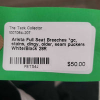 Full Seat Breeches *gc, stains, dingy, older, seam puckers
