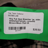 Hvy Full Seat Breeches *gc, older, stretched?shrunk, v.creased
