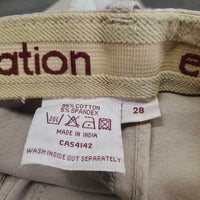Hvy Cotton Full Seat Breeches *gc, stain, older, faded, hairy velcro, ankle rubs
