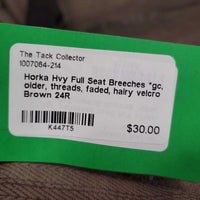 Hvy Full Seat Breeches *gc, older, threads, faded, hairy velcro
