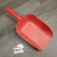 Plastic Feed Scoop *gc, clean, residue, gunk, faded, scraped/rough edges
