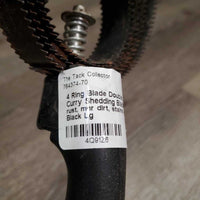 4 Ring Blade Double Sided Metal Curry Shedding Blade, handle *gc, rust, mnr dirt, stains & scratches
