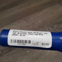 Plastic Hoof Oil Brush, cap *gc, dirty/oily, clean cap

