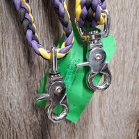 Braided Nylon Headstall & Loop Reins, snaps, conway buckles *xc/like new, mnr dirt?stain
