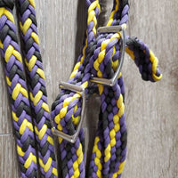Braided Nylon Headstall & Loop Reins, snaps, conway buckles *xc/like new, mnr dirt?stain
