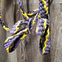 Braided Nylon Headstall & Loop Reins, snaps, conway buckles *xc/like new, mnr dirt?stain
