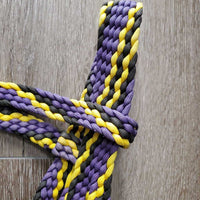 Braided Nylon Headstall & Loop Reins, snaps, conway buckles *xc/like new, mnr dirt?stain
