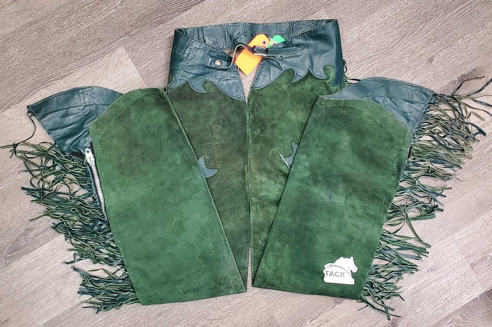 Suede Full Chaps, fringe, v.hvy zippers 