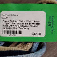 Padded Nylon Web "Smart Lunge" Line: swivel, bit connector strap Only *like new/xc, missing surcingle