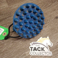 Round Flat Spike Rubber Curry, handle, string *gc, clean, residue, stains, scratches, scrapes
